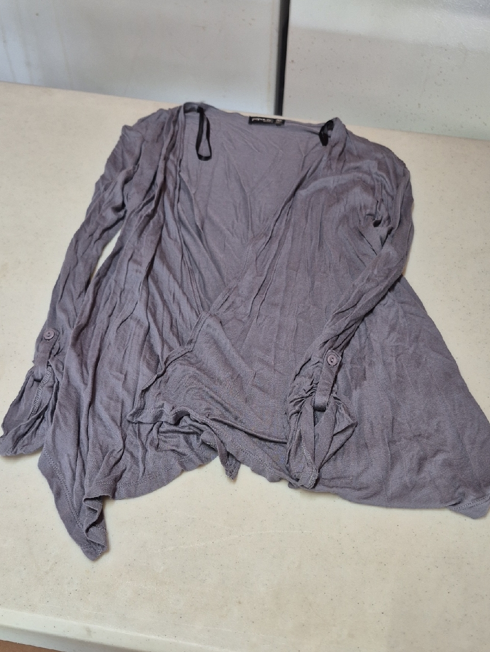 Popular Basics Lightweight Open-Front Cardigan - Gray